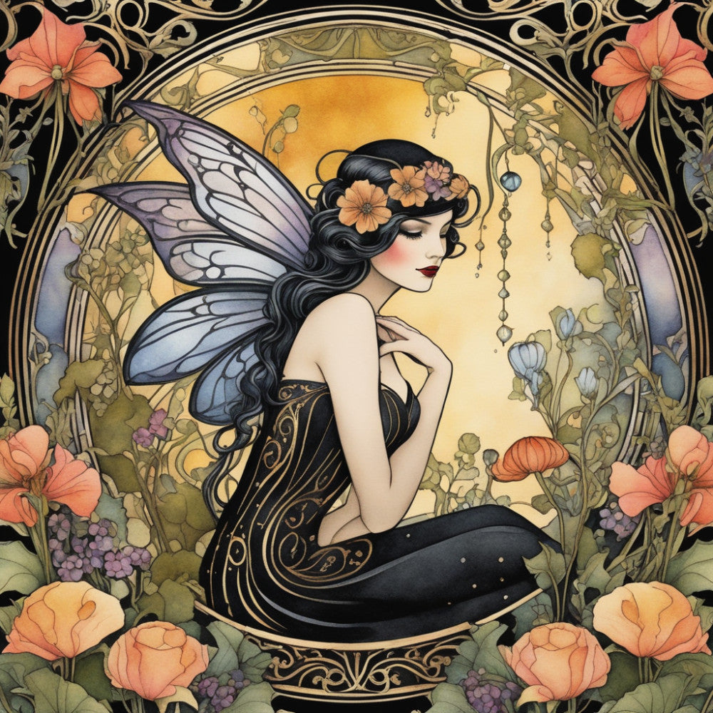 Art Nouveau Fairies Fabric Panel 14