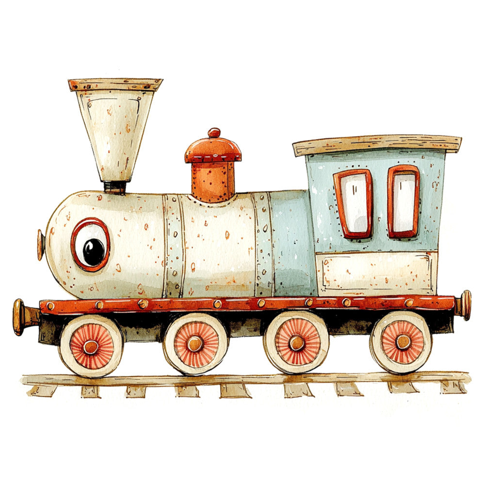 Cute Trains Fabric Panel 22
