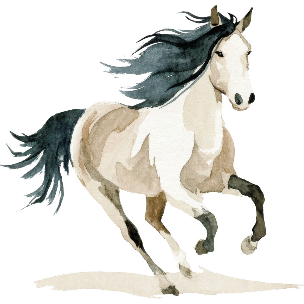 Watercolor Horses Fabric Panel 53