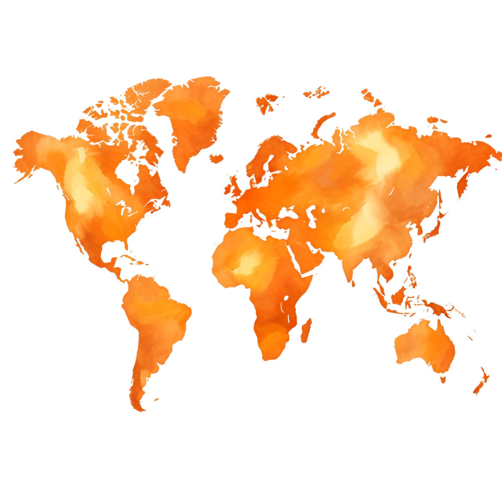 Colorful World Map Fabric Panel 3