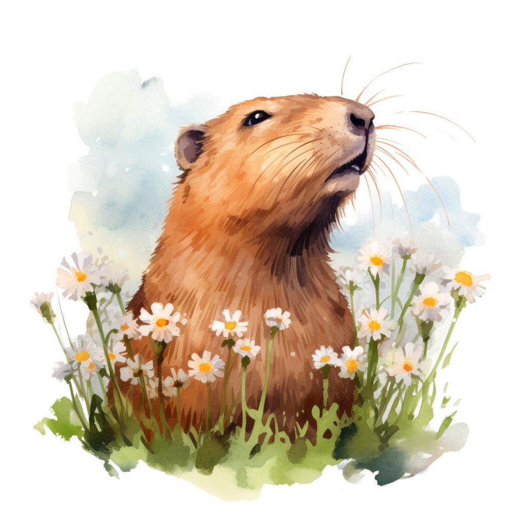 Watercolor Capybaras Fabric Panel 10