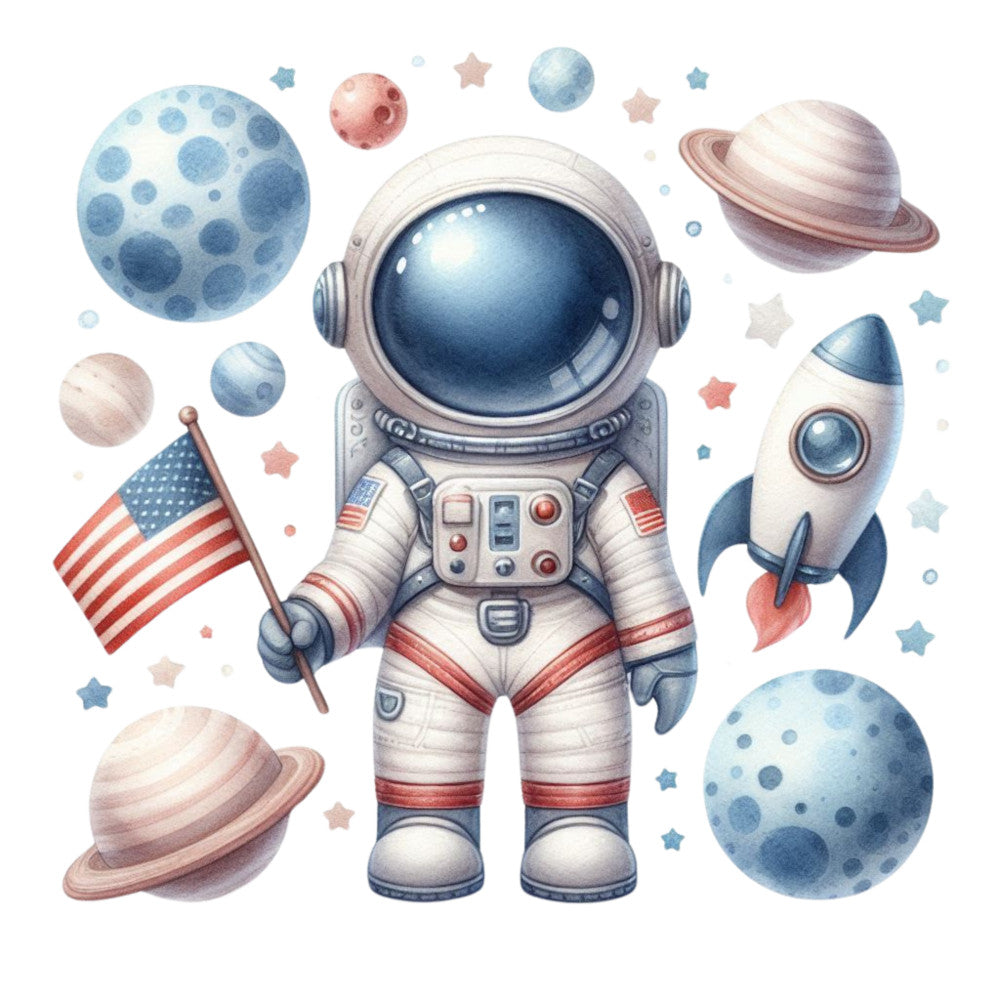 Cute Little Astronaut Fabric Panel 29