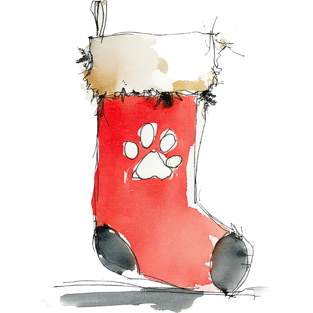 Handdrawn Christmas Cats Fabric Panel 64