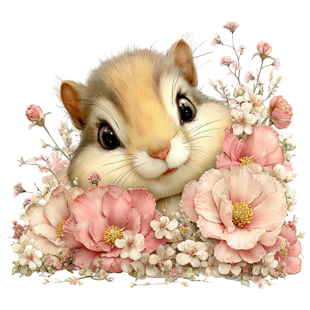 cute cat, kitten, feline, pink flowers, blush pink, coral pink, cream, ivory, tan, beige, floral, botanical, peonies, baby's breath, delicate flowers, whimsical, sweet, adorable, animal lover, cat lover, spring, pastel colors, vintage style, gentle, soft, nursery, baby quilt, children's, illustration art, nature inspired