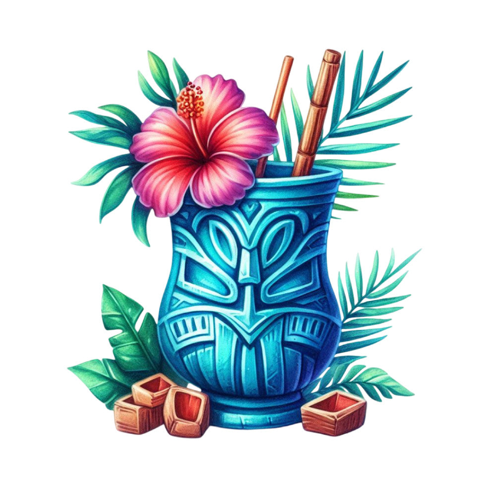 Tiki Cups Fabric Panel 25