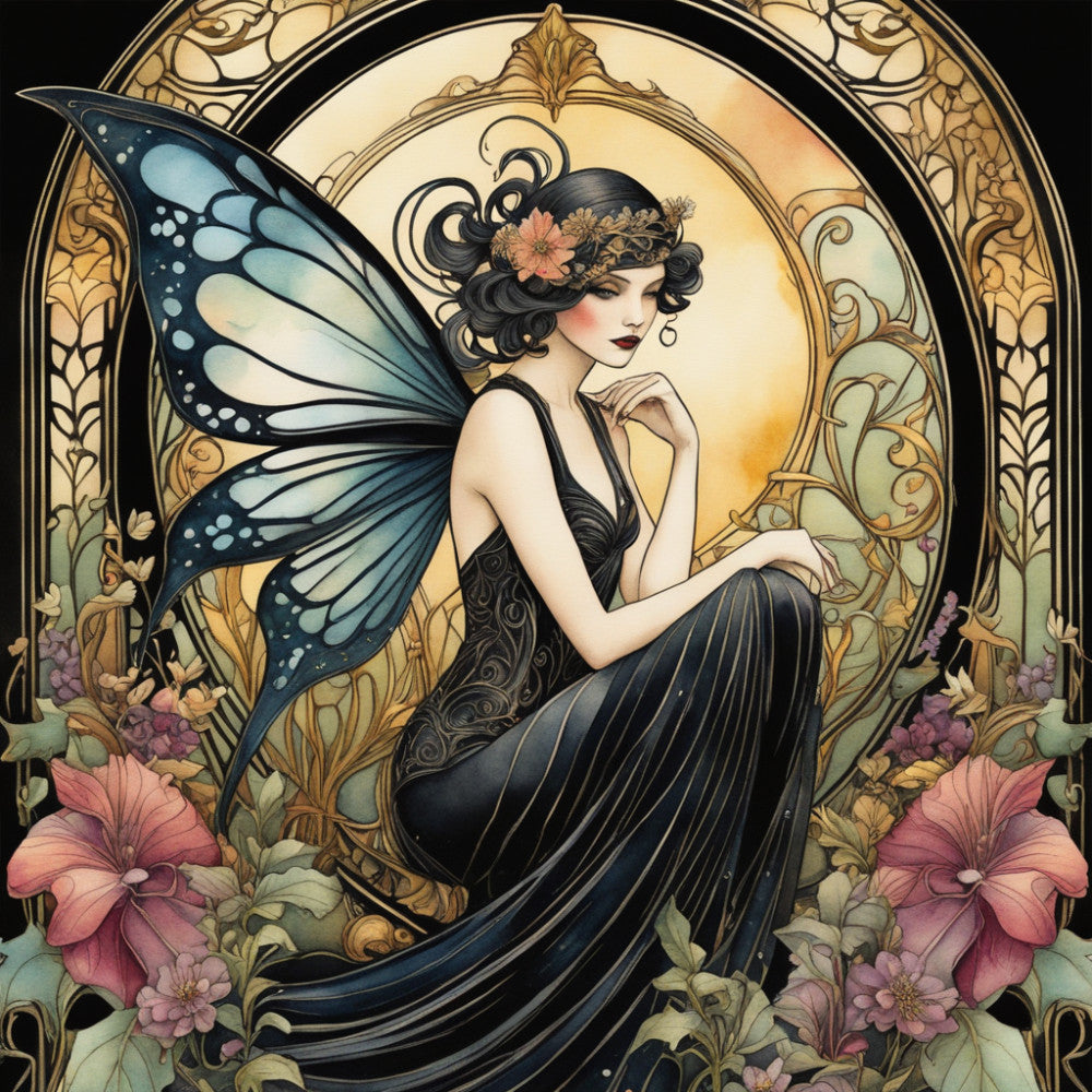 Art Nouveau Fairies Fabric Panel 5