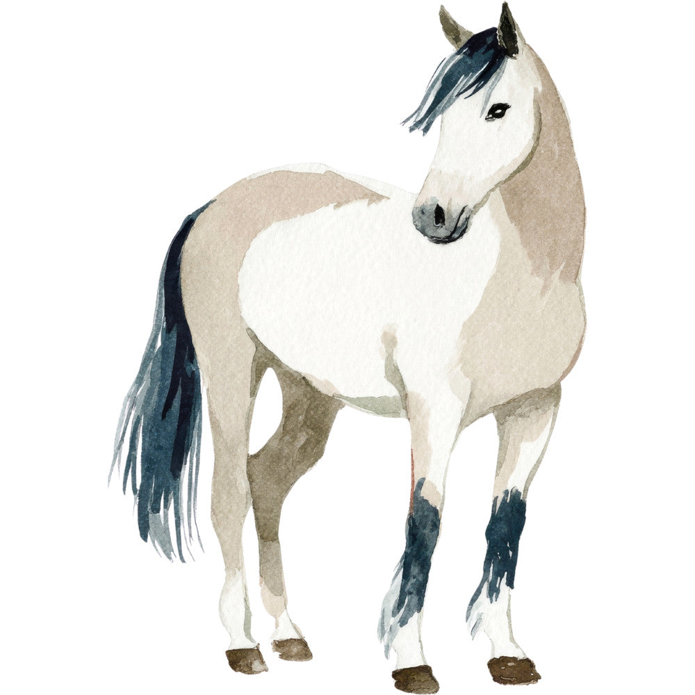 Watercolor Horses Fabric Panel 25