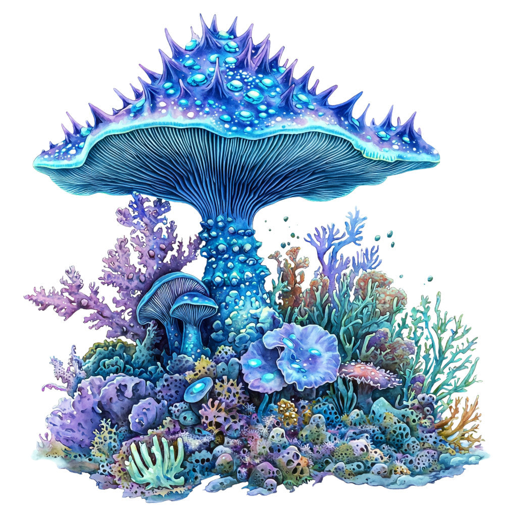 Underwater Mushrooms Fabric Panel 34