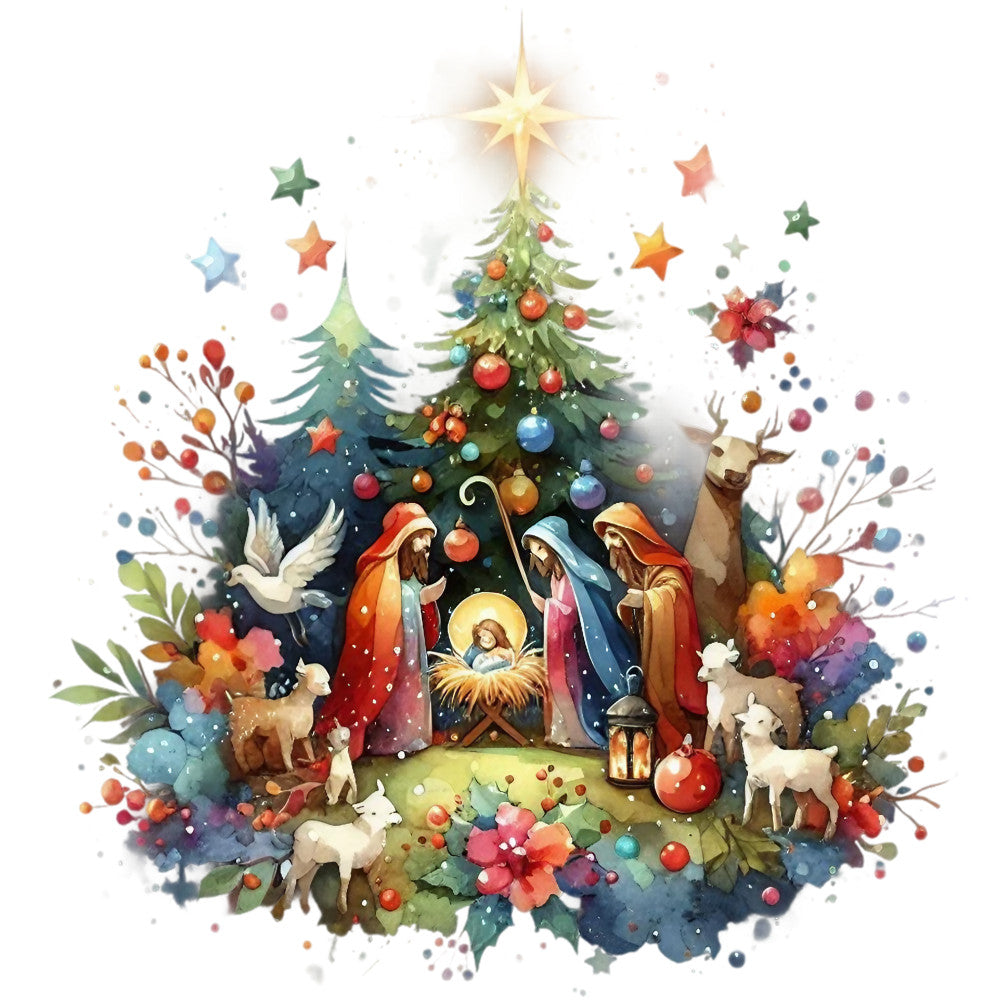 Detailed Christmas Nativity Scene Fabric Panel 3