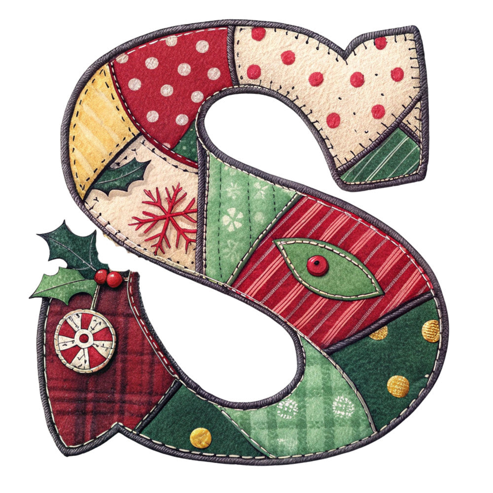 Christmas Patchwork Alphabet Fabric Panel 22