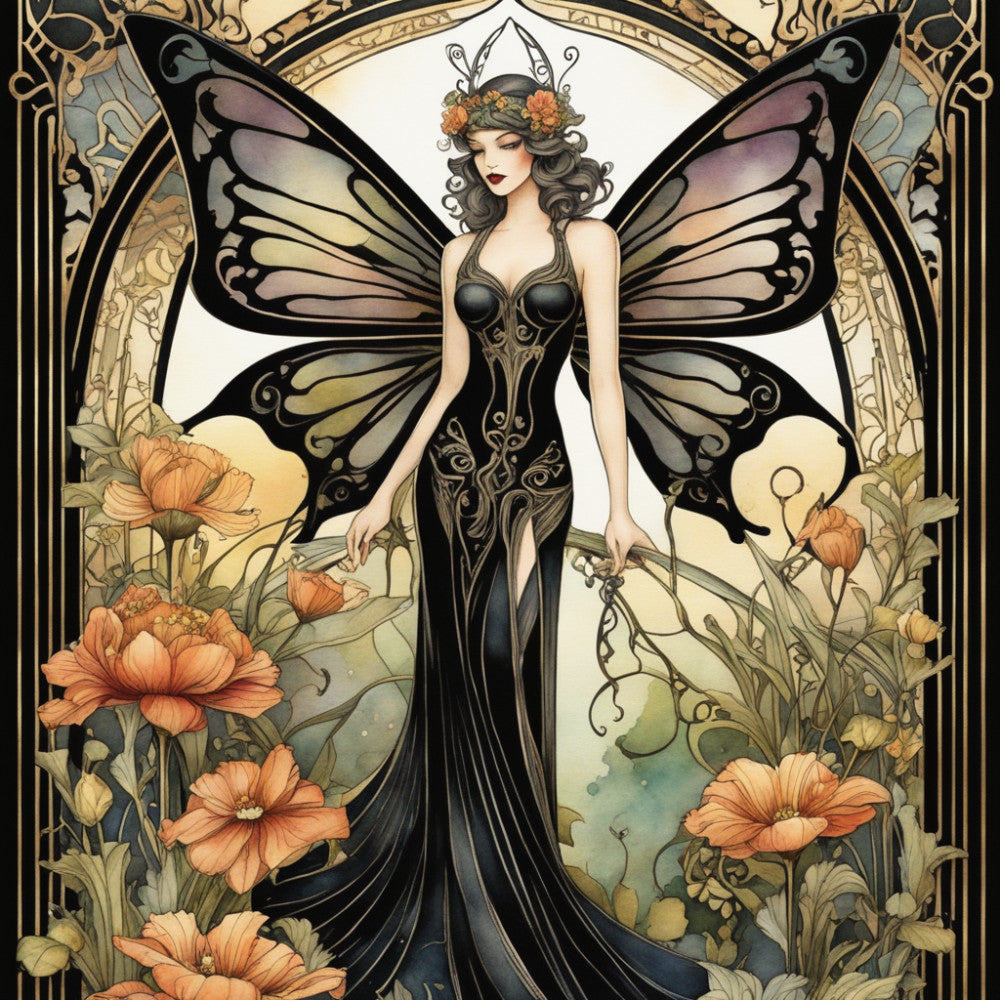 Art Nouveau Fairies Fabric Panel 18