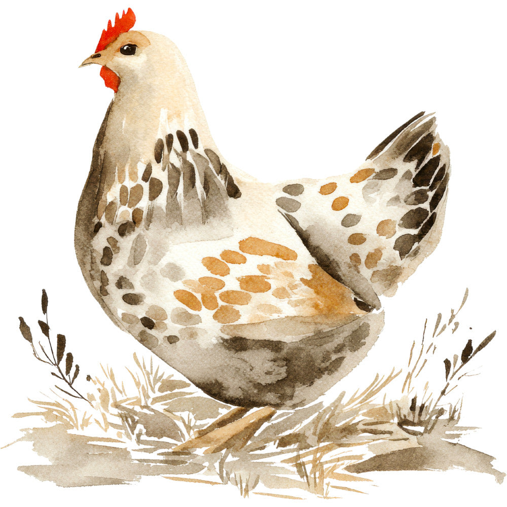 Rustic Barnyard Birds Fabric Panel 1