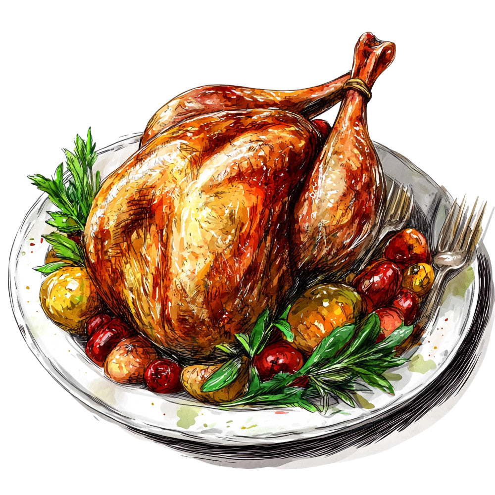 Watercolor Thanksgiving Fabric Panel 14