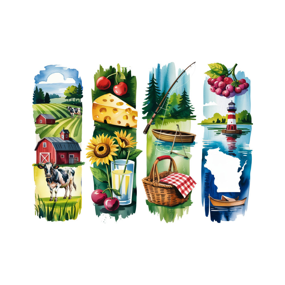 Brushstroke State Fabric Panel 42