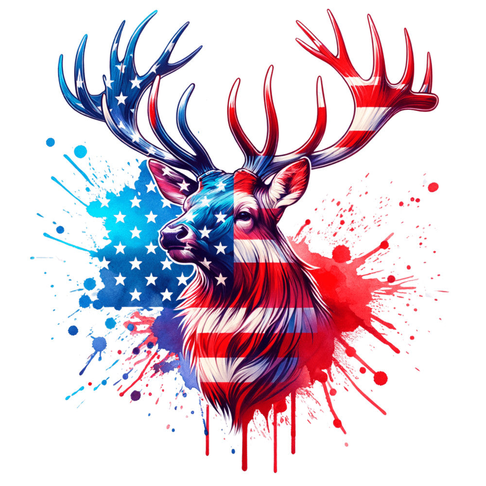 American Flag Animal Fabric Panel 1