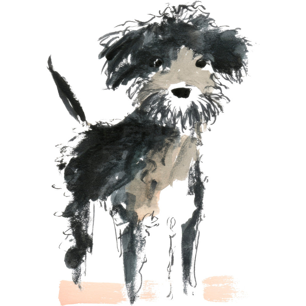 Handdrawn Doodle Dog Fabric Panel 23