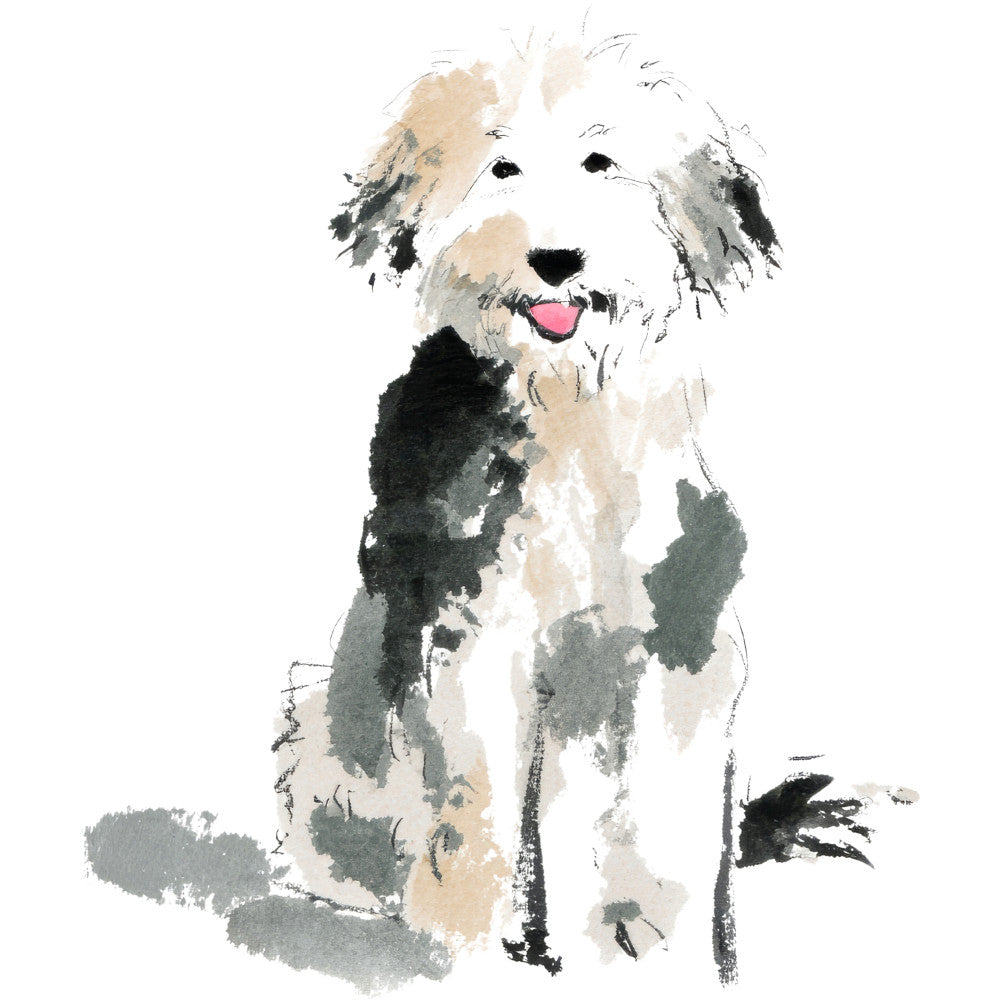 Handdrawn Doodle Dog Fabric Panel 29