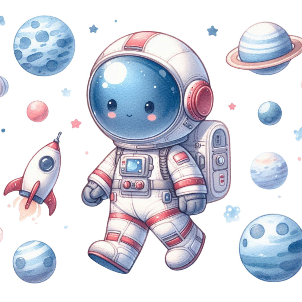 Cute Little Astronaut Fabric Panel 10