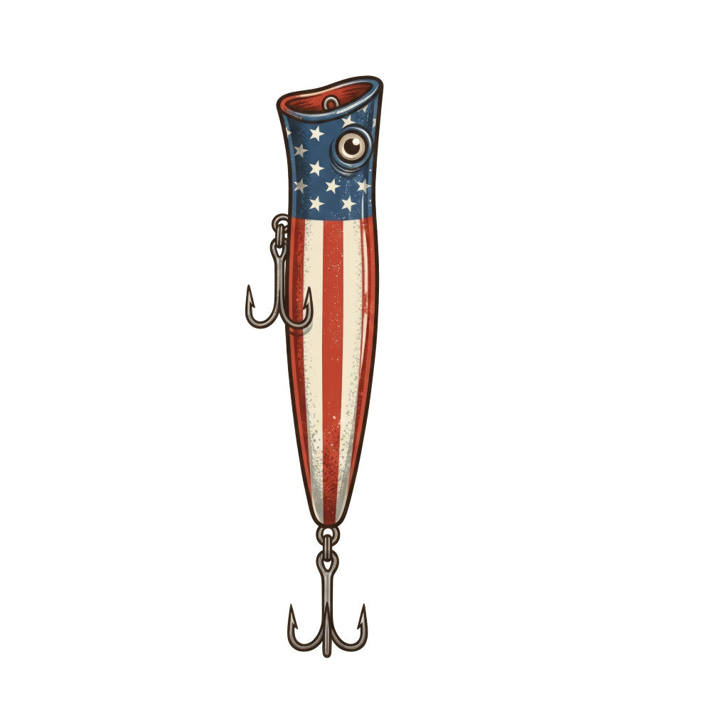 American Flag Fish Bait Fabric Panel 8 –
