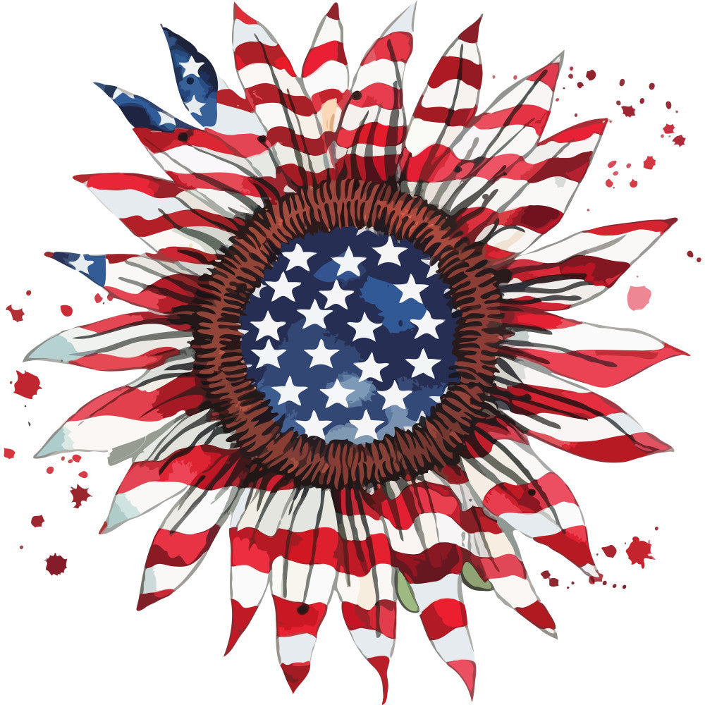 Watercolor 4th of July Fabric Panel 11