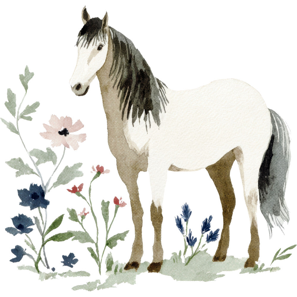 Watercolor Horses Fabric Panel 5