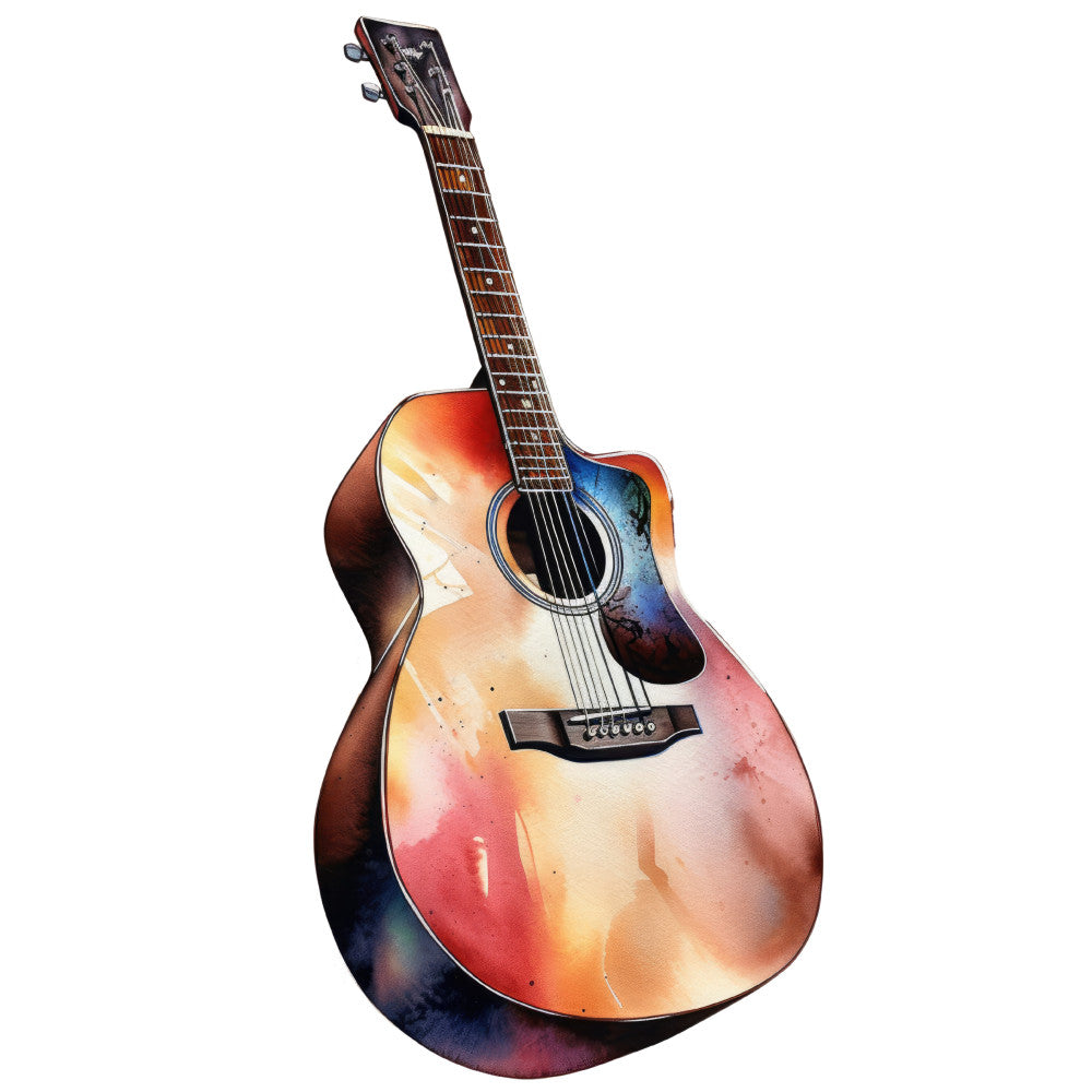 Watercolor Acoustic Guitars Fabric Panel 3