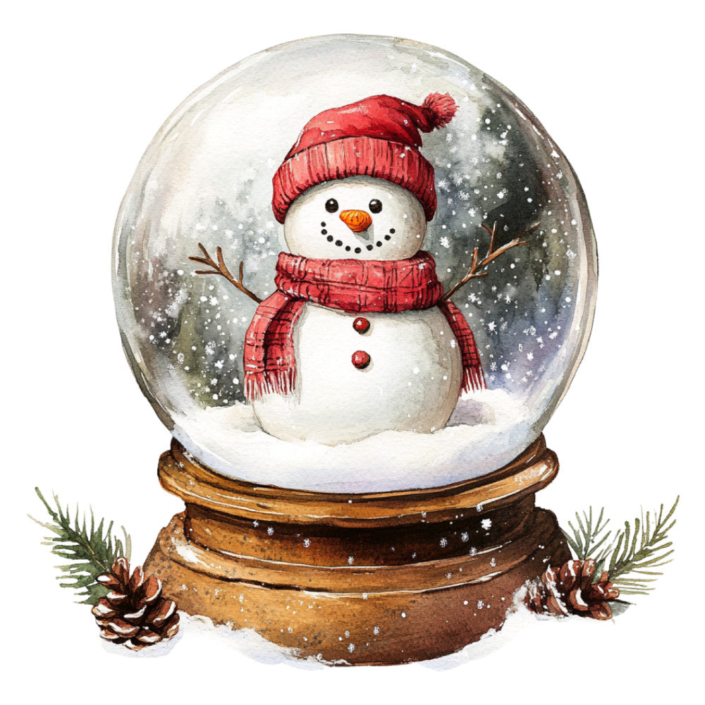 Watercolor Christmas Snowman Fabric Panel 29