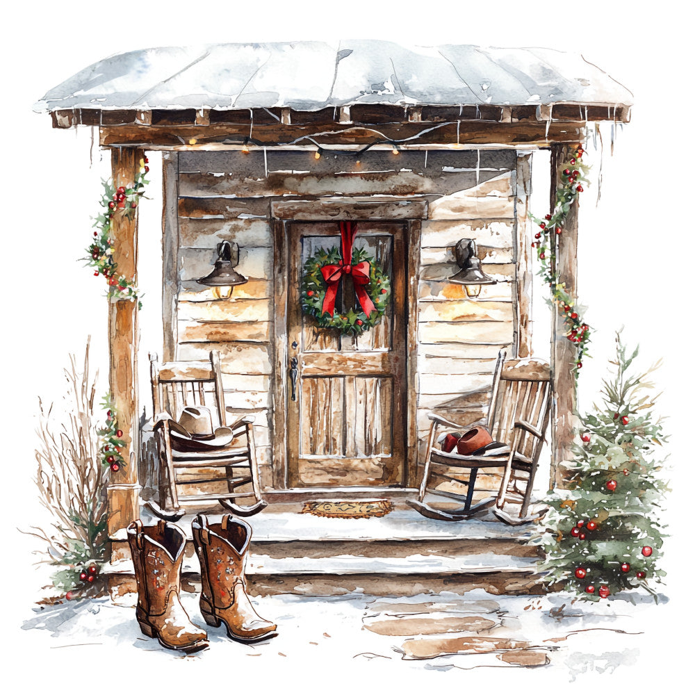 Cowboy Christmas Fabric Panel 17