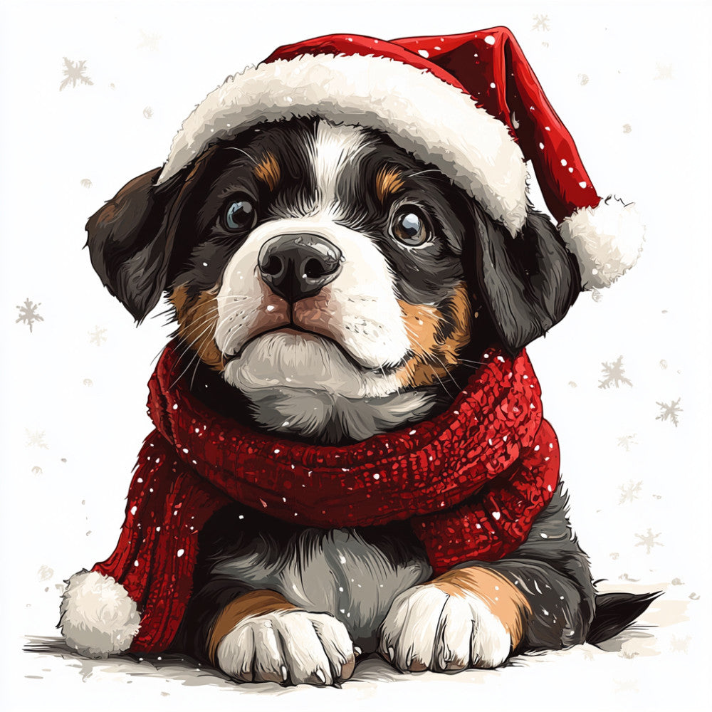 Christmas Dogs Fabric Panel 13