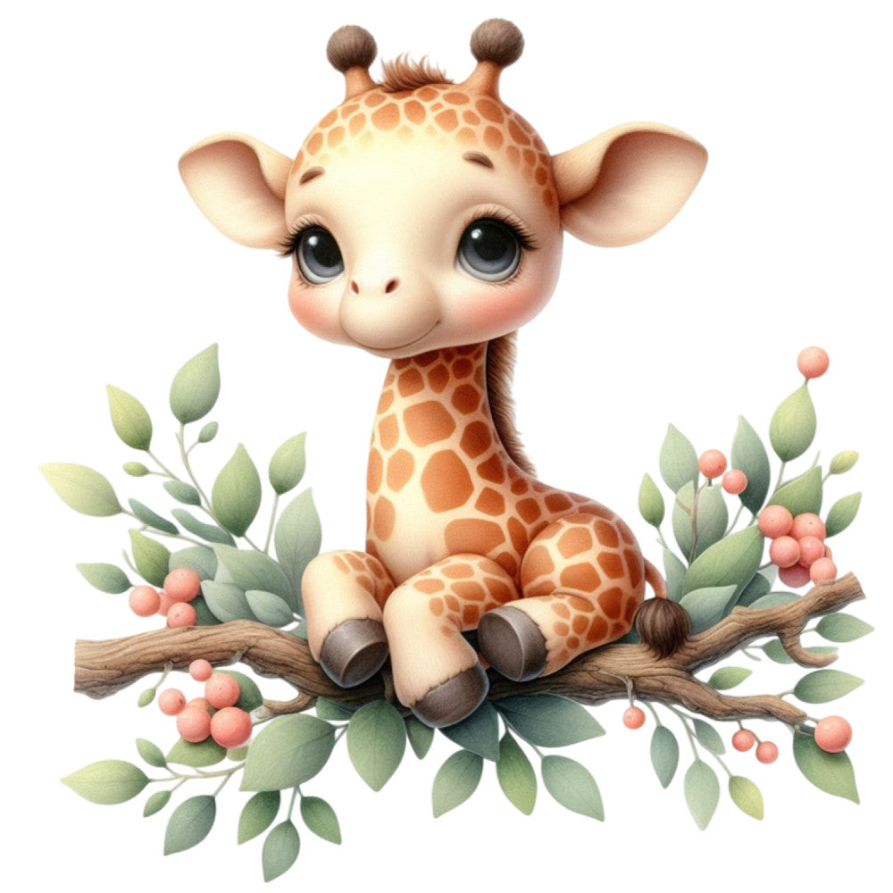 Cute Baby Giraffe Fabric Panel 12