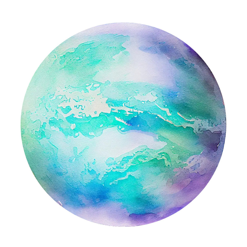 Watercolor Space Planet Fabric Panel 1