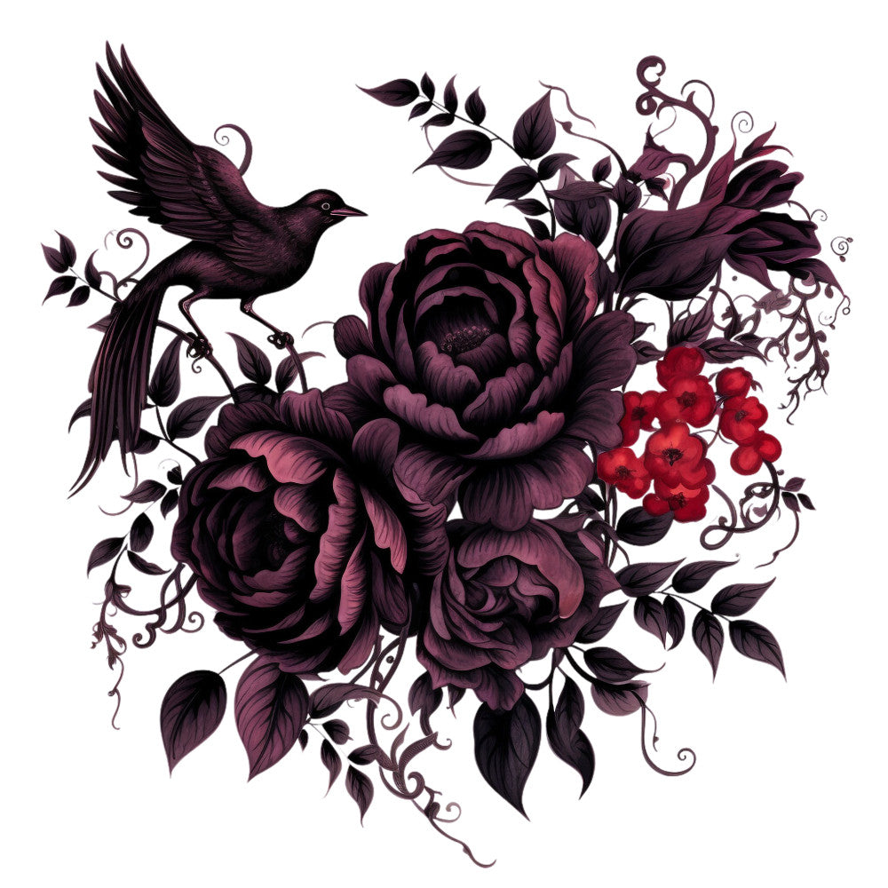 Gothic Floral Fabric Panel 34