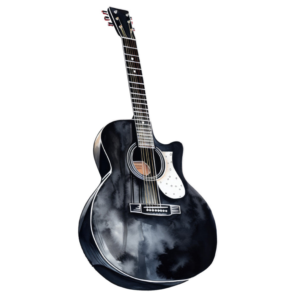 Watercolor Acoustic Guitars Fabric Panel 4