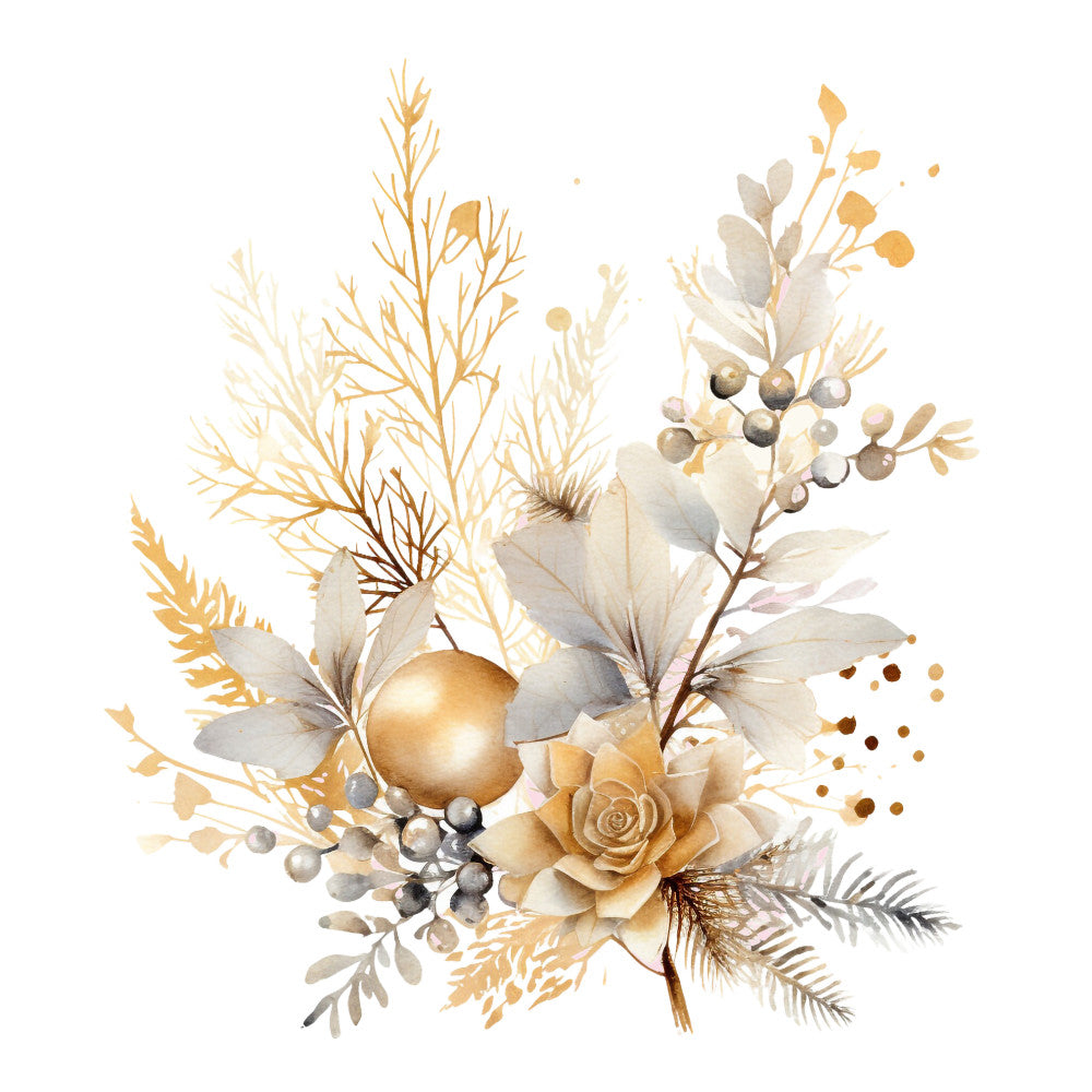 A Golden Christmas Fabric Panel 10