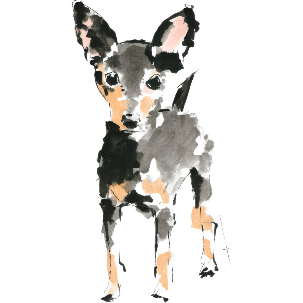 Handdrawn Doodle Dog Fabric Panel 47