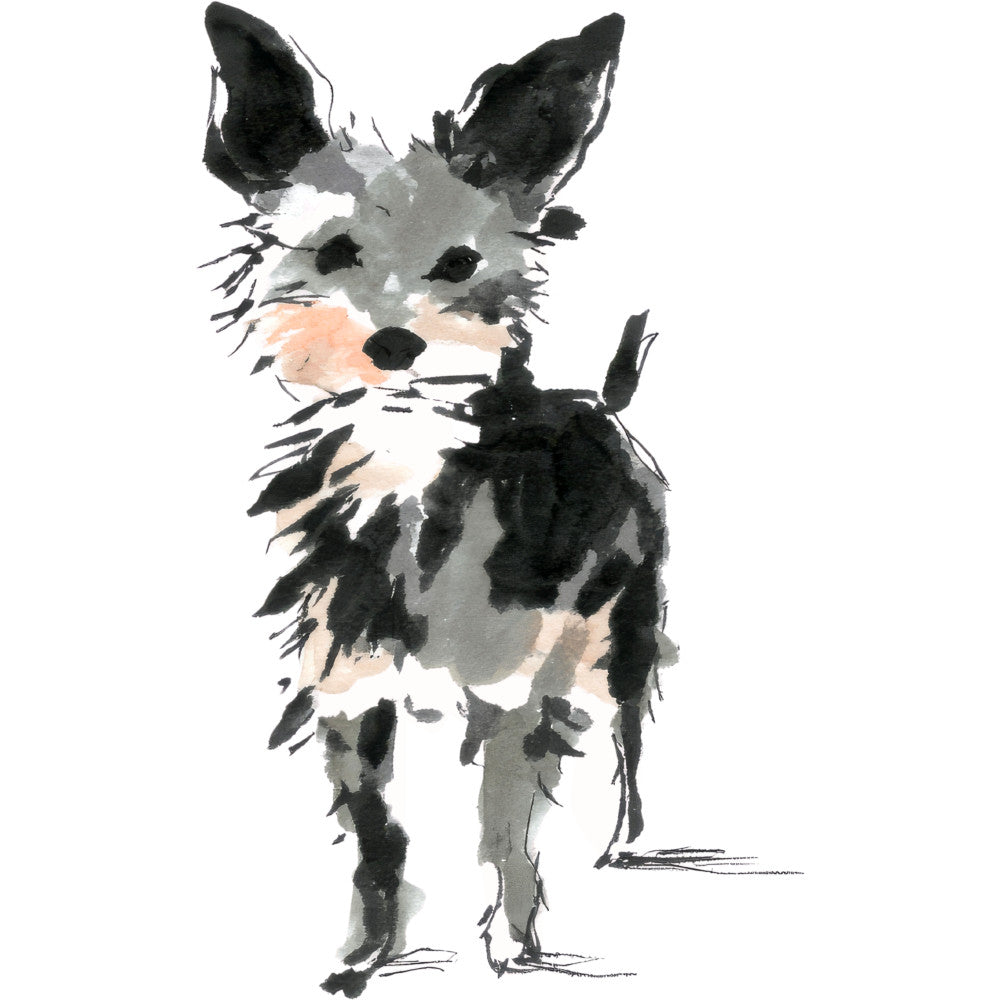 Handdrawn Doodle Dog Fabric Panel 52