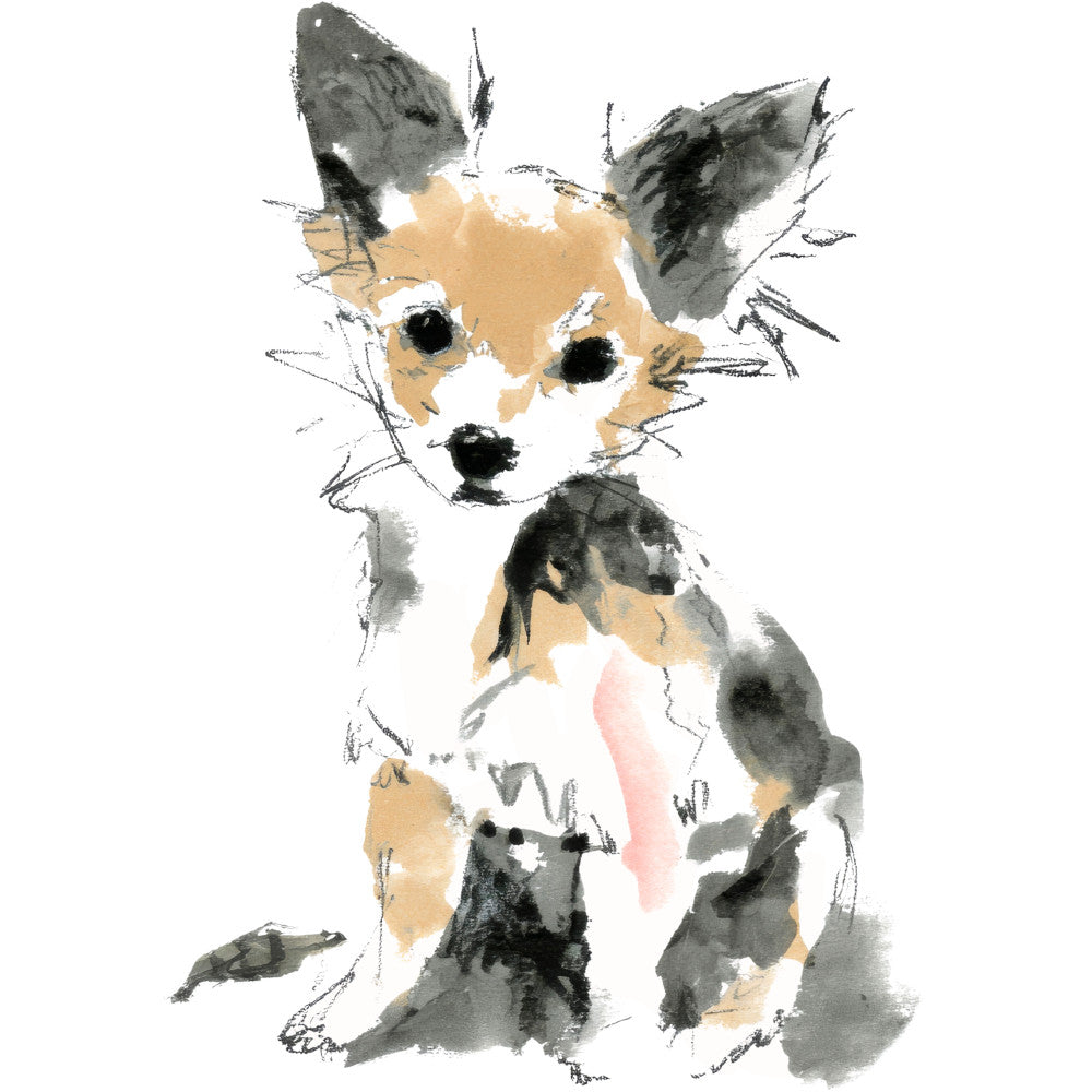 Handdrawn Doodle Dog Fabric Panel 4