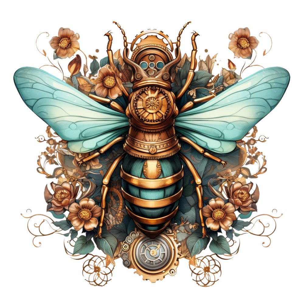 Floral Steampunk Fabric Panel 34