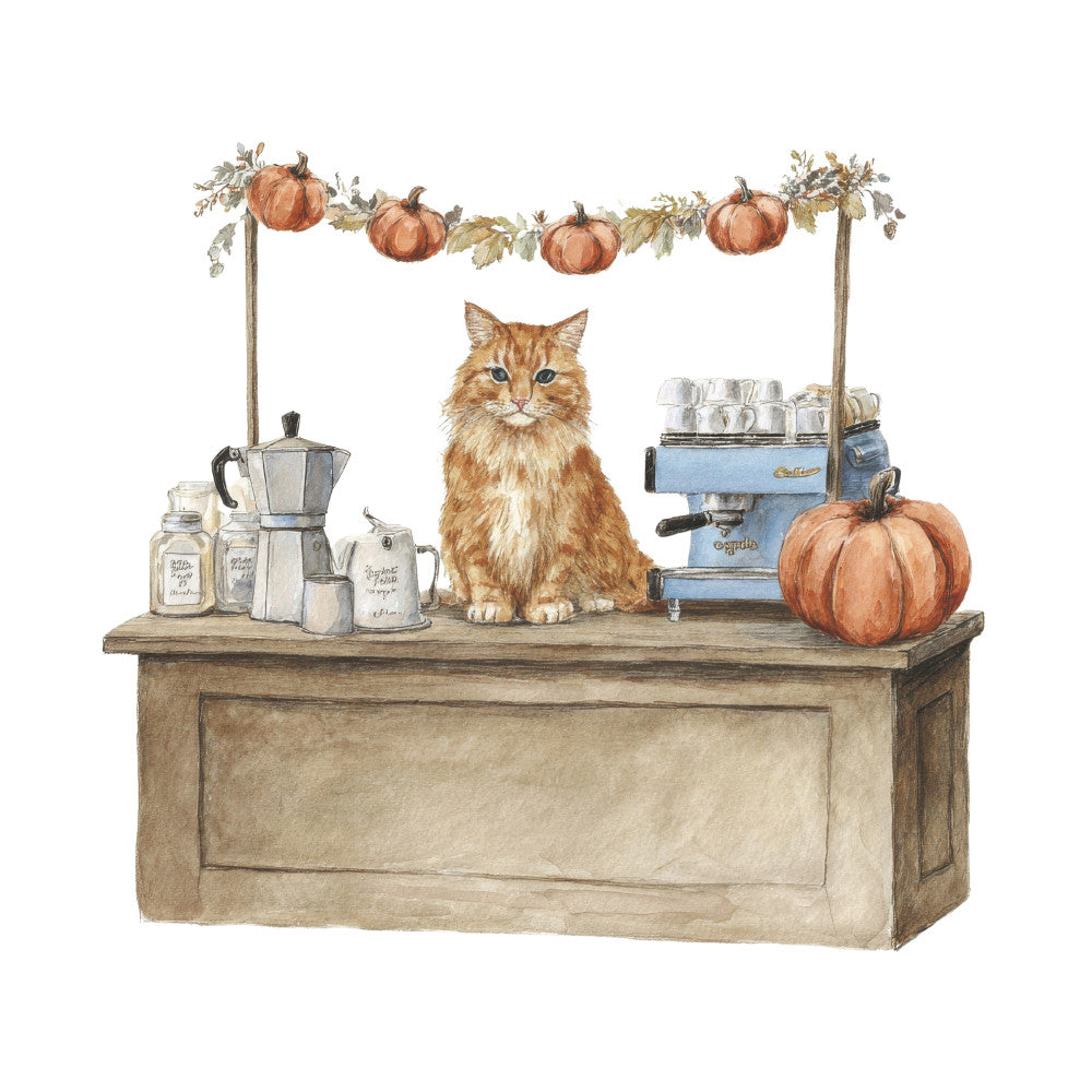 Cozy Autumn Cats Fabric Panel 36