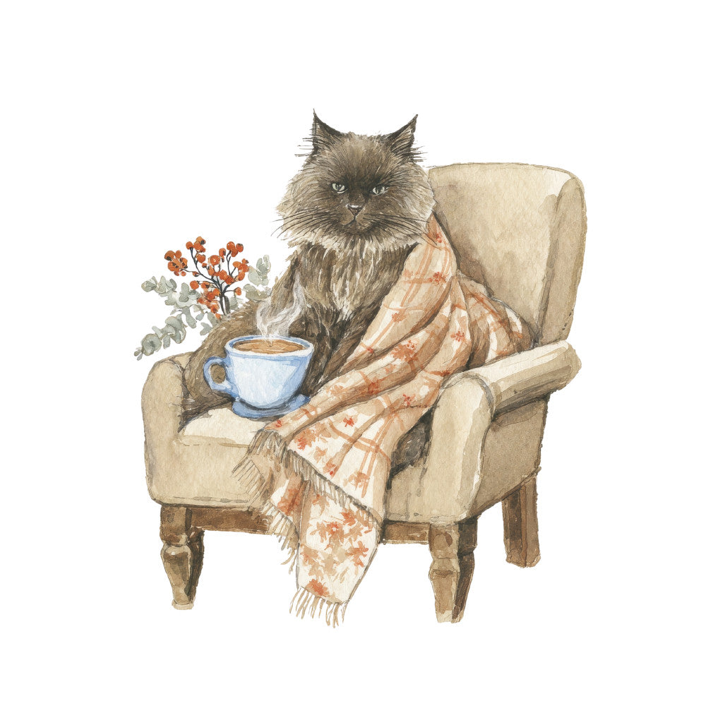 Cozy Autumn Cats Fabric Panel 30