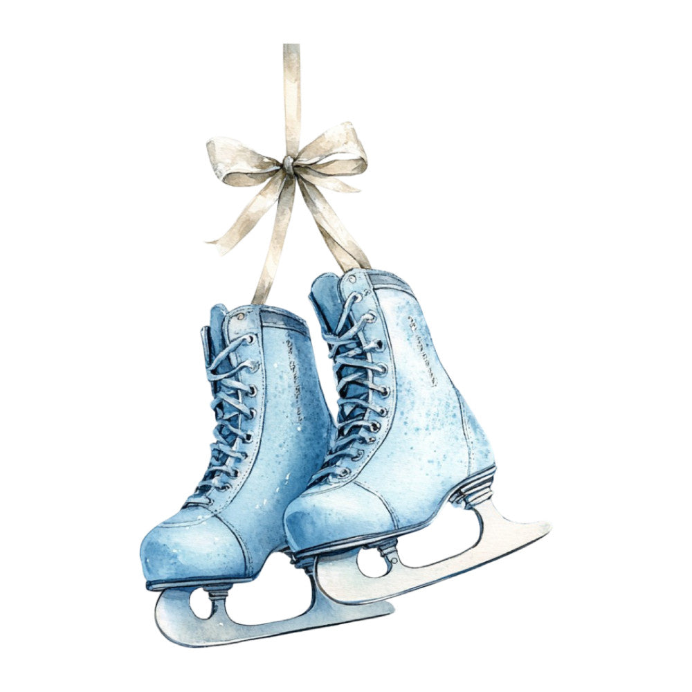 Watercolor Christmas Scene Fabric Panel 7