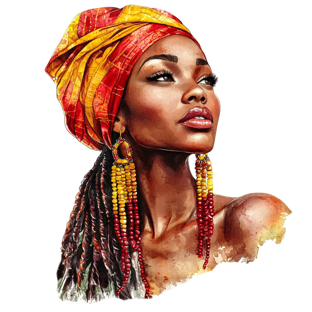 Watercolor Africa Fabric Panel 21