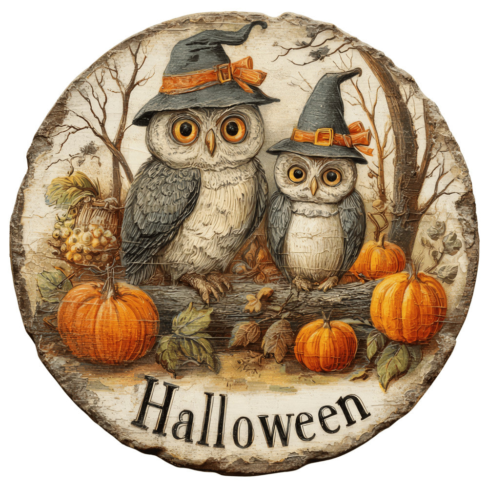 Halloween Owl Ornament Fabric Panel 6