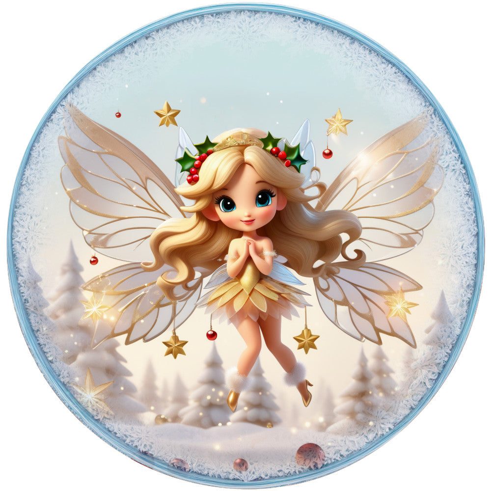 Winter Fairy Ornament Fabric Panel 22