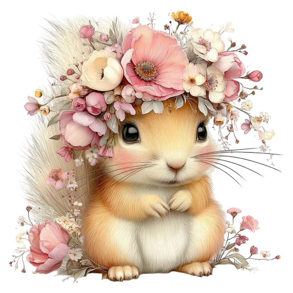 cute bunny, rabbit, floral, pink flowers, cream, beige, soft yellow, dusty rose, blush pink, pastel colors, whimsical, spring, garden, nature, animals, sweet, delicate, botanical, peonies, daisies, wildflowers, baby, nursery, children's, woodland, vintage inspired, romantic, cottage core, adorable, illustration style