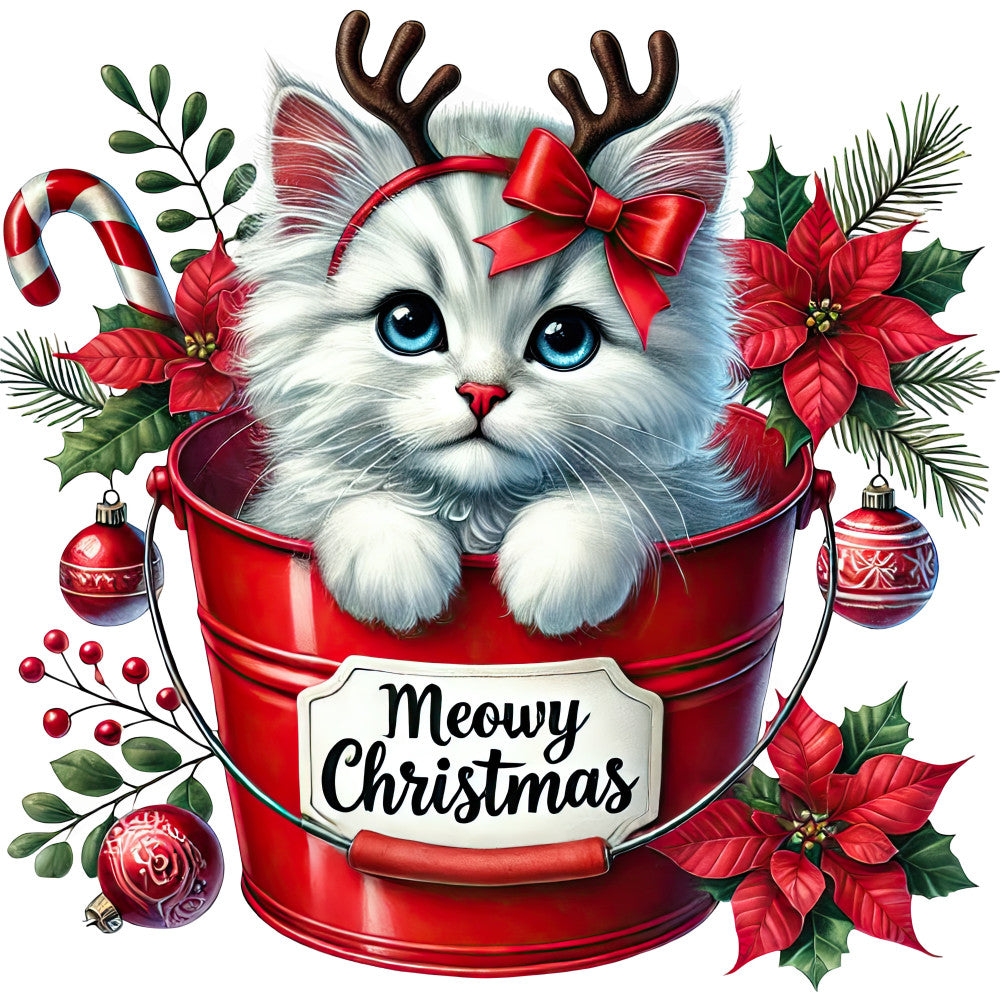 Meowy Christmas Fabric Panel 19