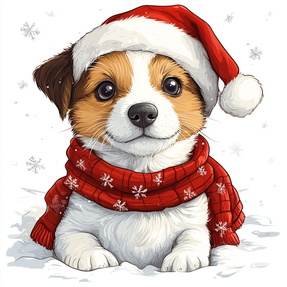 Christmas Dogs Fabric Panel 10