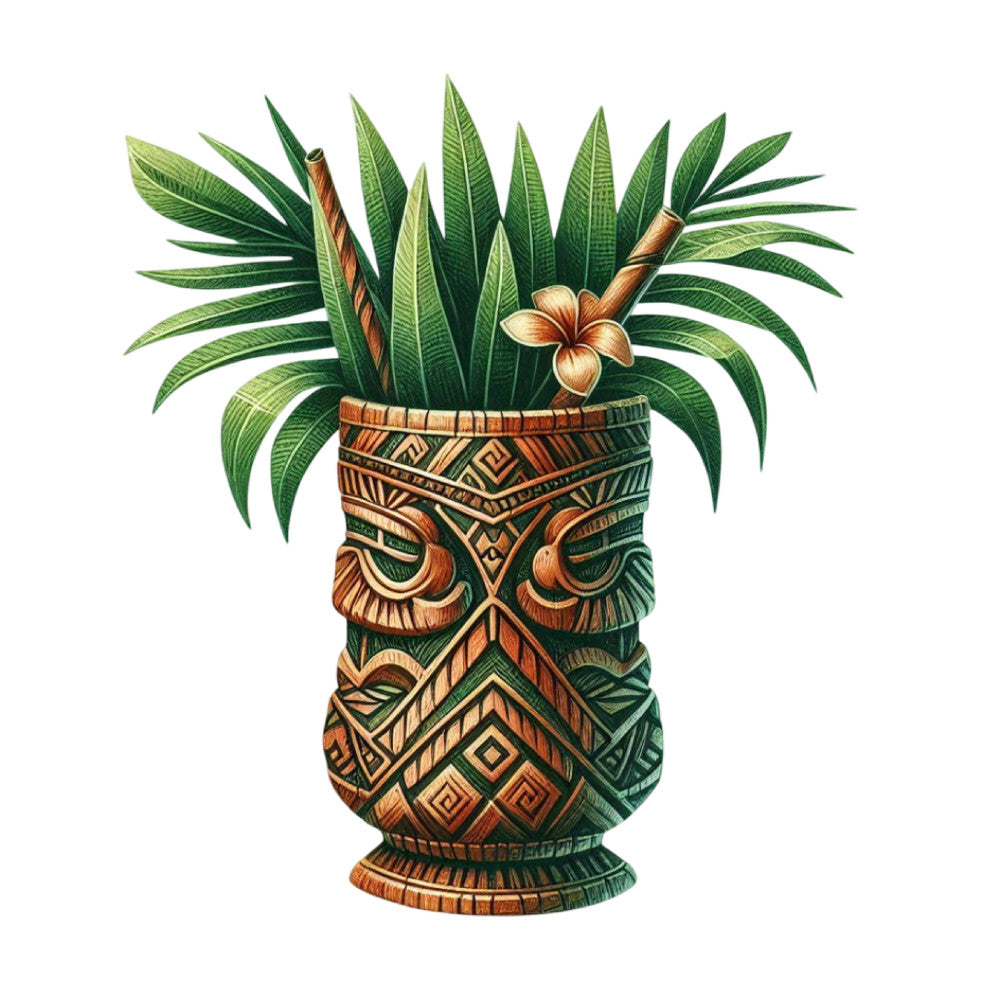 Tiki Cups Fabric Panel 20
