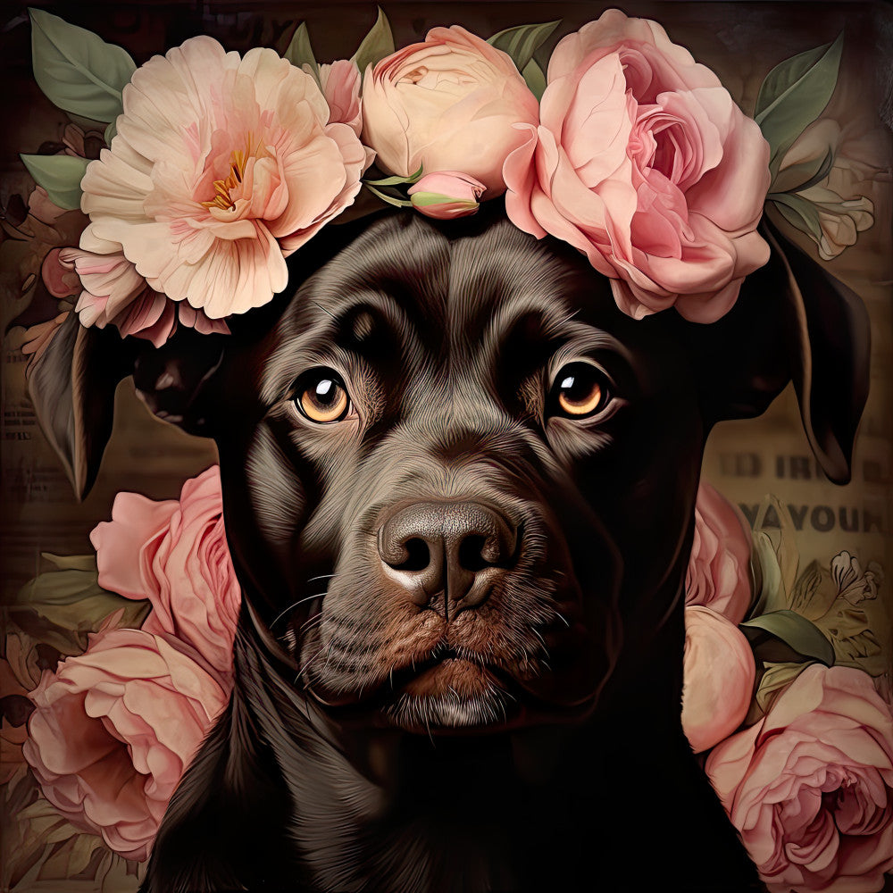 Dog Ephemera Art Fabric Panel 10