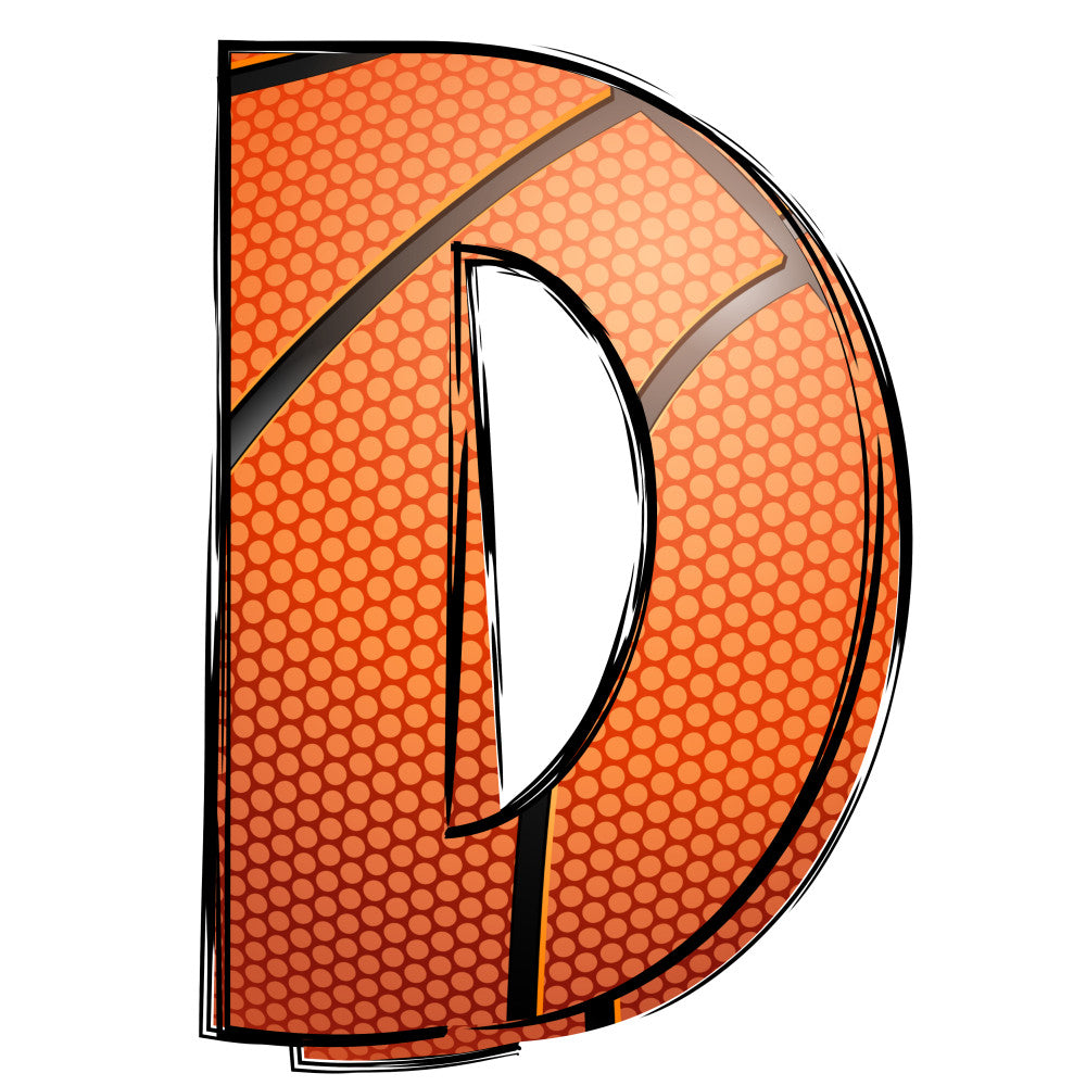 Basketball Doodles Alphabet Fabric Panel 13